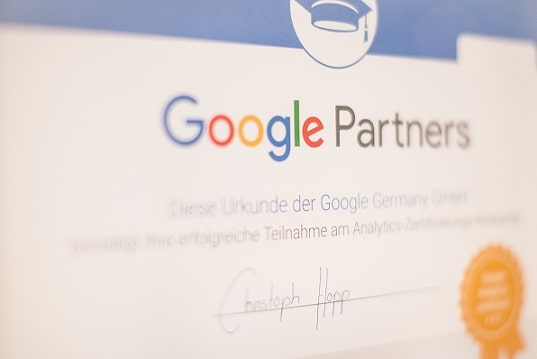 Google-Partners-Urkunde